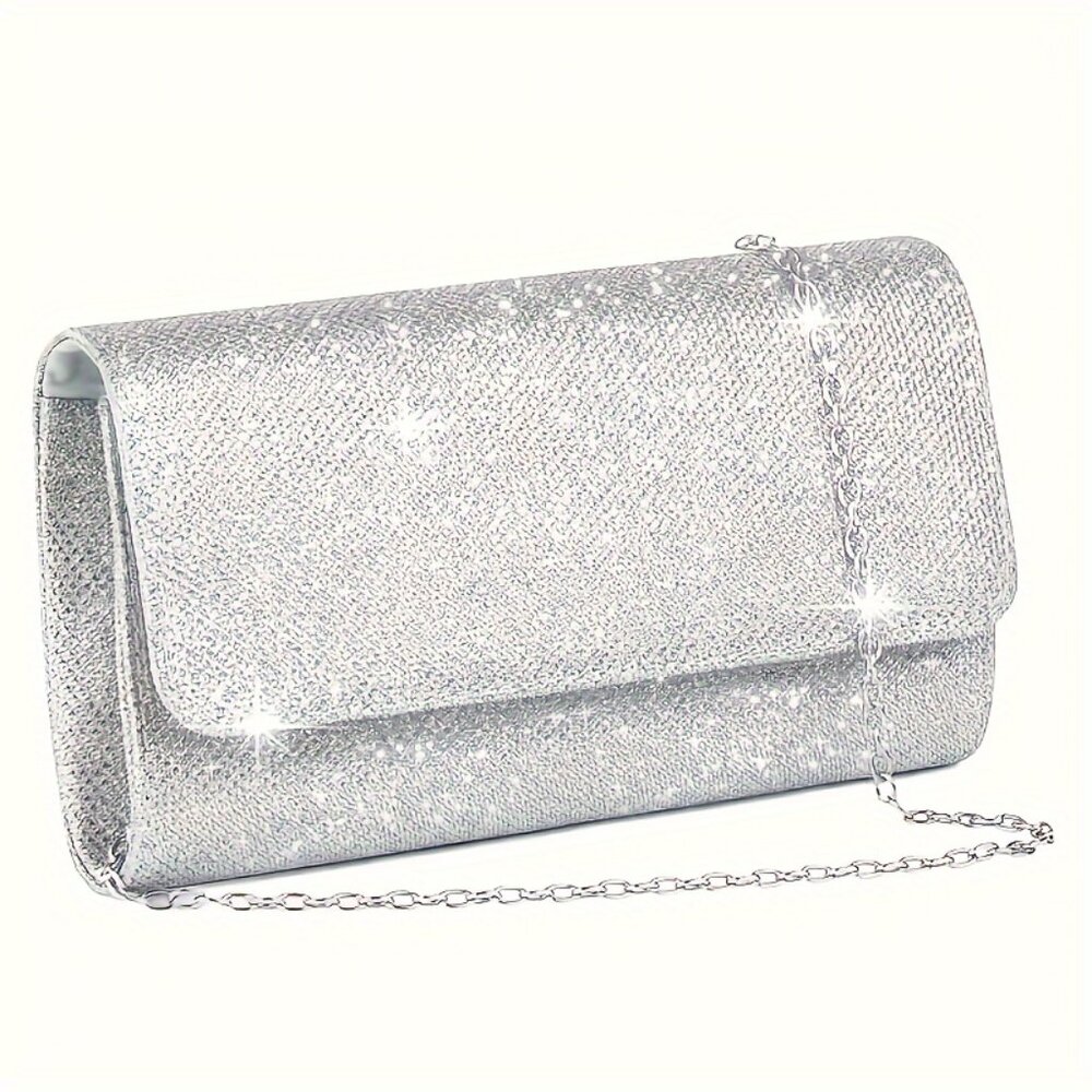 "Elegant Women's Evening Bag – Shiny Handbag for Parties and Weddings"